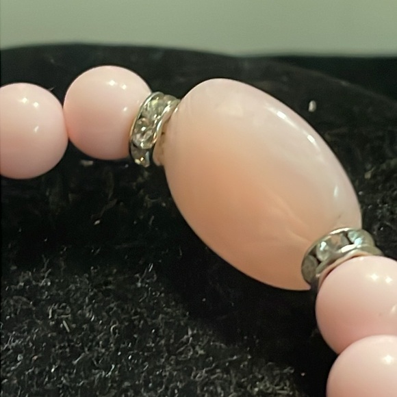 6” pink silver 15 round & oval stackable stretch bracelet - Picture 8 of 10